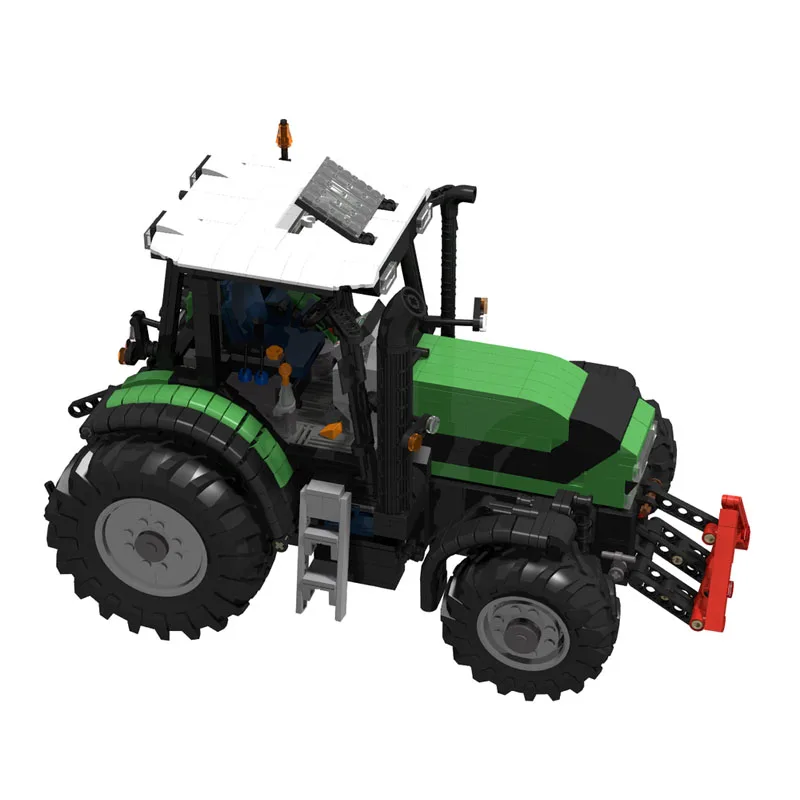 MOC-191894Green New Model Agricultural Tractor 1:17 Building Block Model1663 Parts MOC Creative Kids Birthday Building Block Toy