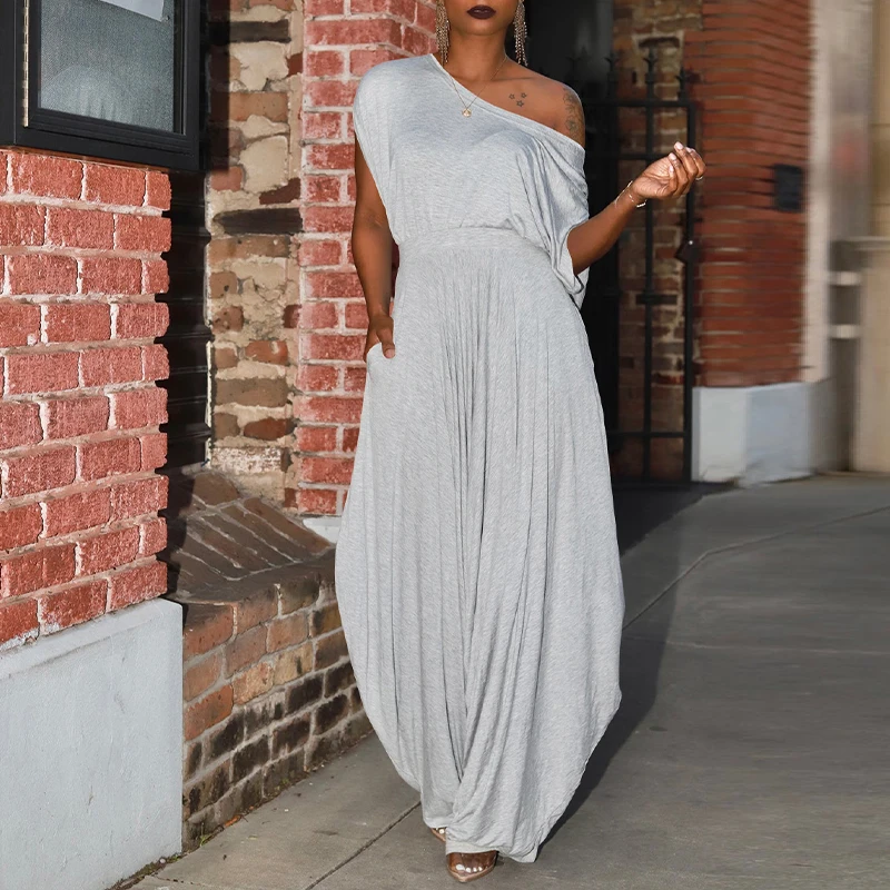 BKLD Women's Commuting Street Fashion 2-Piece Outfit Diagonal Collar Short Sleeve Irregular T-shirt+Harem Pants Casual Loose Set