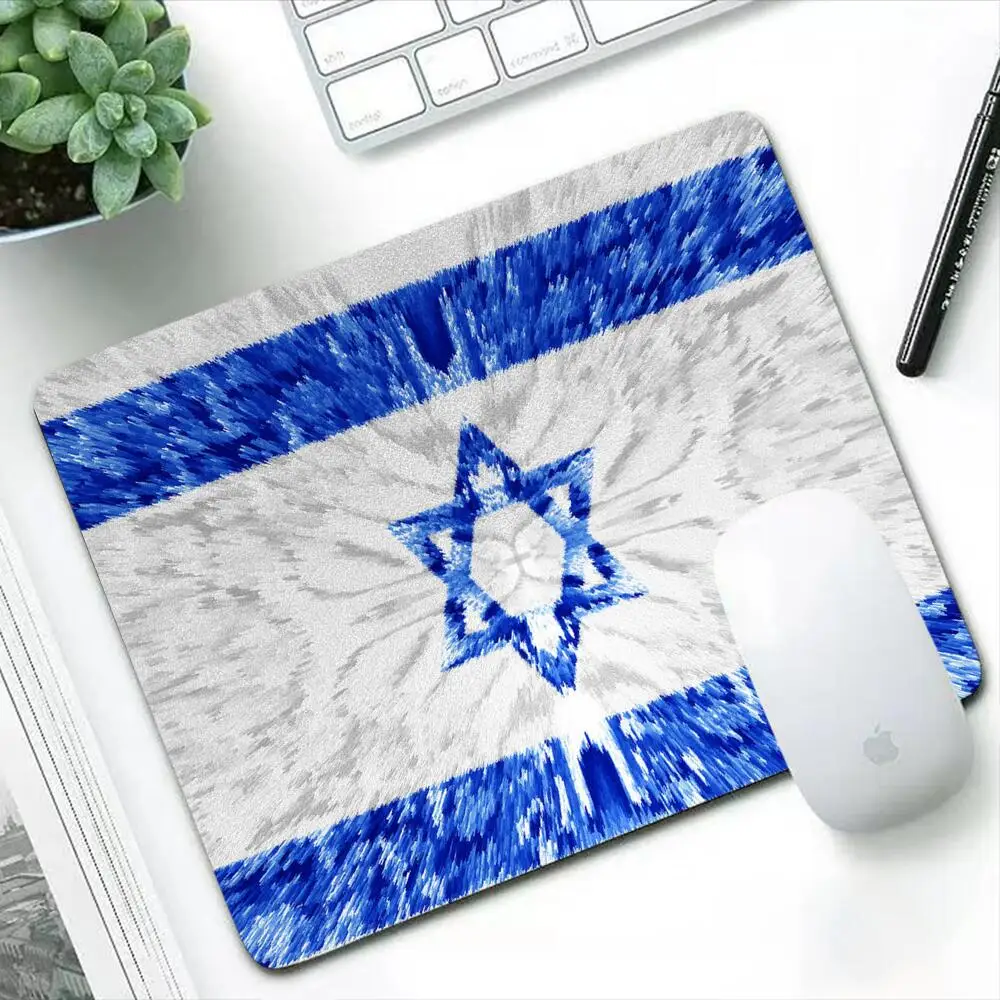 

Flag of Israel Small Mouse Pad Gamer Computer Kawaii Mat Mousepad Desk 15x15 Mouse Mat Gaming Accessories Varmilo Keyboard Pads