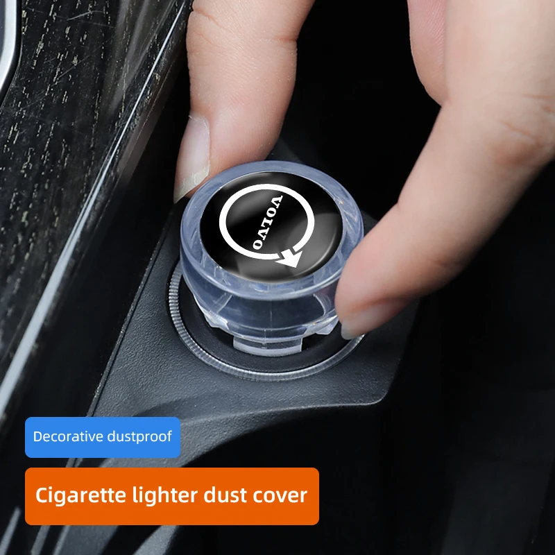 Car Cigarette Lighter Cover DustProof Decoration Cap For Volvo V40 C30 XC60 V50 V70 Olestar AWD XC40 S80 T6 C70 XC90 S60 V60 V90