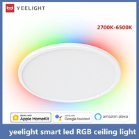 Yeelight Smart Led RGB Ceiling Light Wifi 24W Dimmable 400C Ultra Thin Smart Voice Control work with APP Homekit Mi home