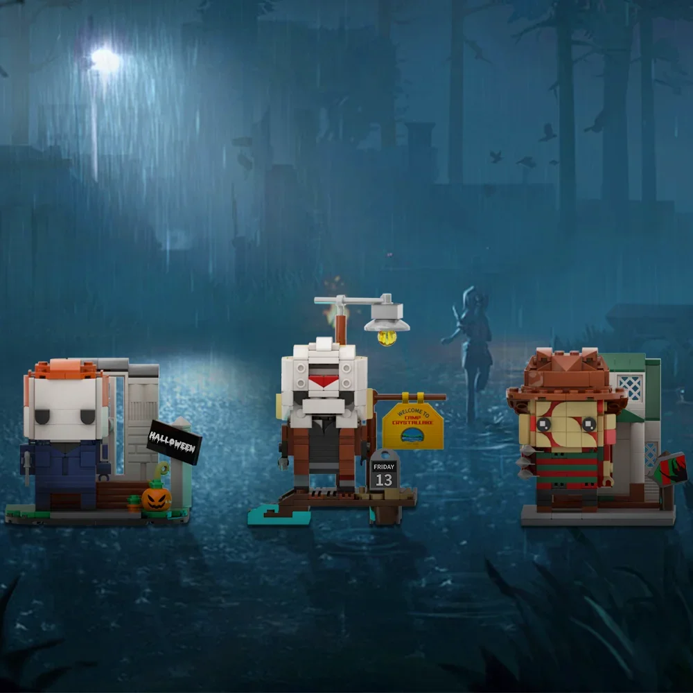 고브릭스 MOC 호러 시리즈 블록 모델 미국 호러 영화 캐릭터 모델 사이코 킬러 블록 장난감 어린이 생일 선물