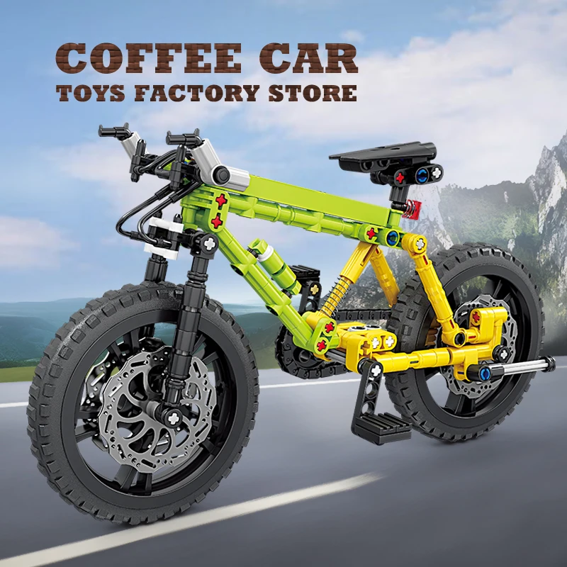 Technology Mountain Bike MOC Blocks Off Road Bicycle Building Bricks 3D Toys City Sports Cars Plastic Model Adult Boy Kids Gifts
