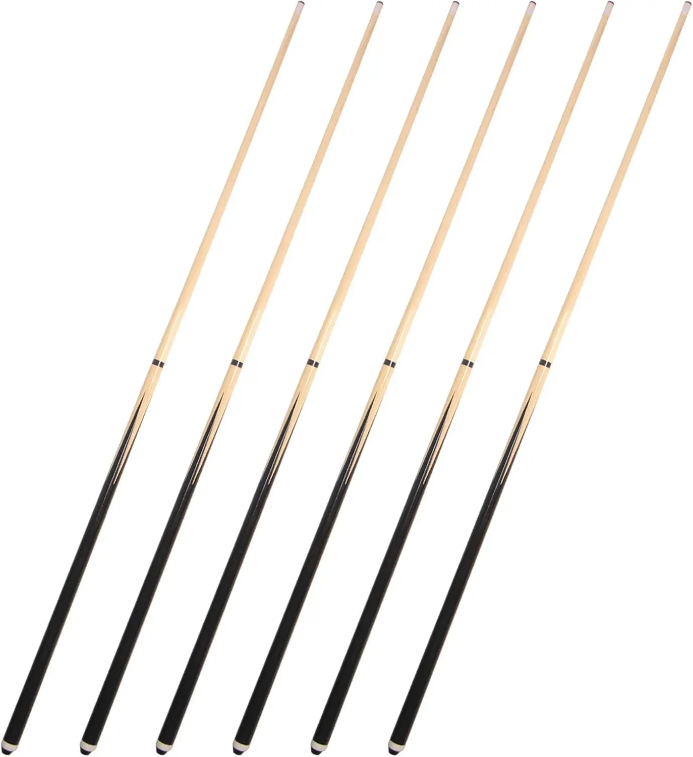 

58" 2-Piece Pool Cues Set, Hardwood, 19-21oz, 13mm Tips, for Home & Bar
