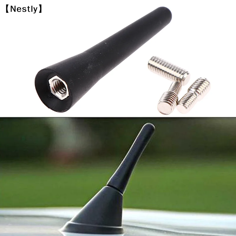 Universal Car Antenna 2.5 Inch Short Car Aerial FM/AM Inputs M4 M5 M6〔Nest〕
