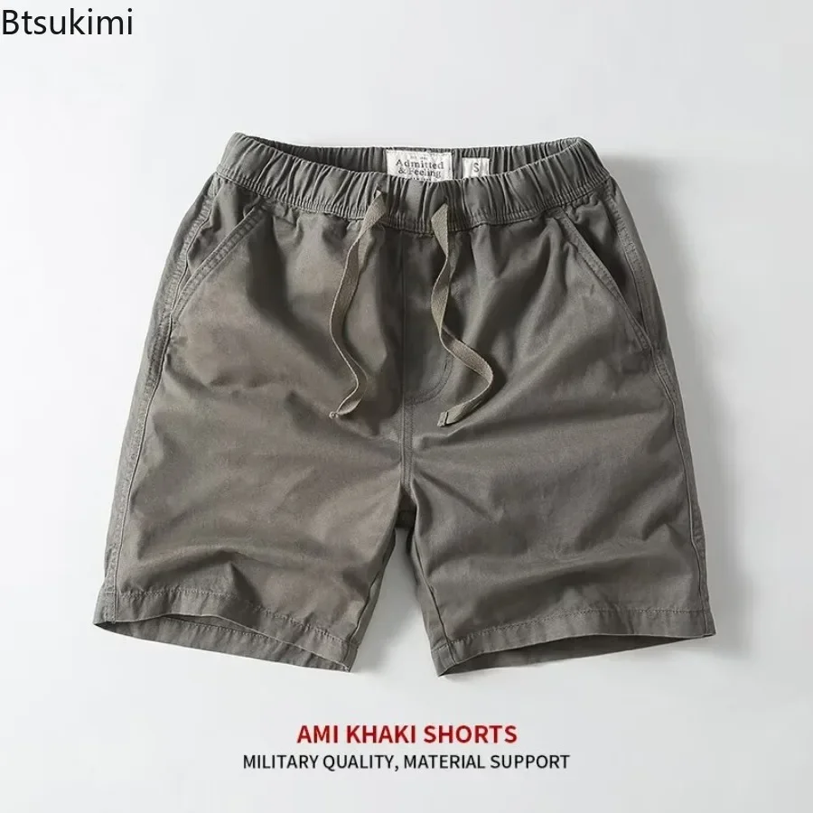 

New 2025 Men's Summer Vintage Camouflage Shorts Cotton Elastic Waist Beach Pants for Men Casual Loose Oversized Middle Pant Male