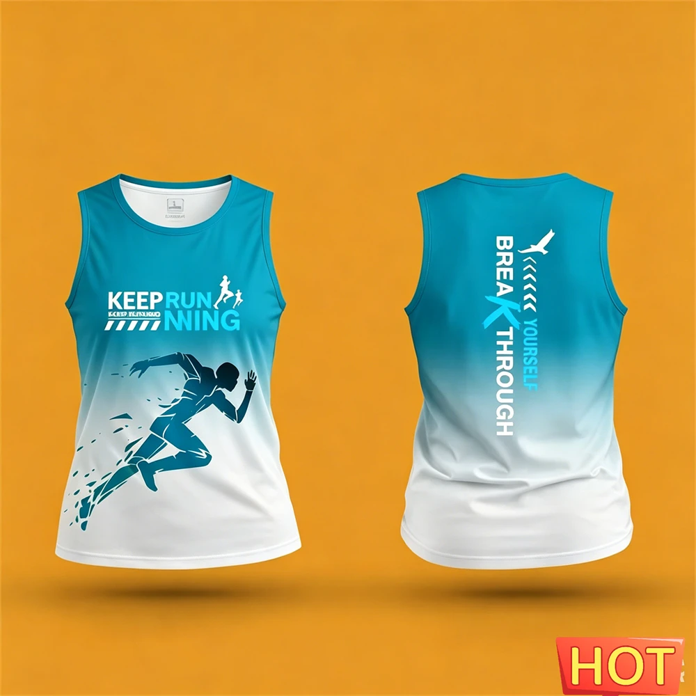 Outdoor Track Field Marathon Training Tank Top Professional Running Sports Male Vest Fashion Gym T-shirt Summer Y2k Unisex Tees