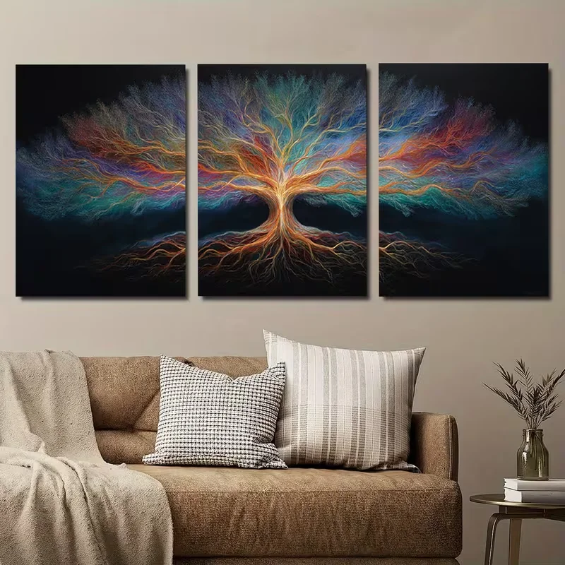 3Pcs DIY Diamond Painting Shining Neon Tree of Life Landscape Full Square Round Diamond Art Kits Mosaic Embroidery Home Decor
