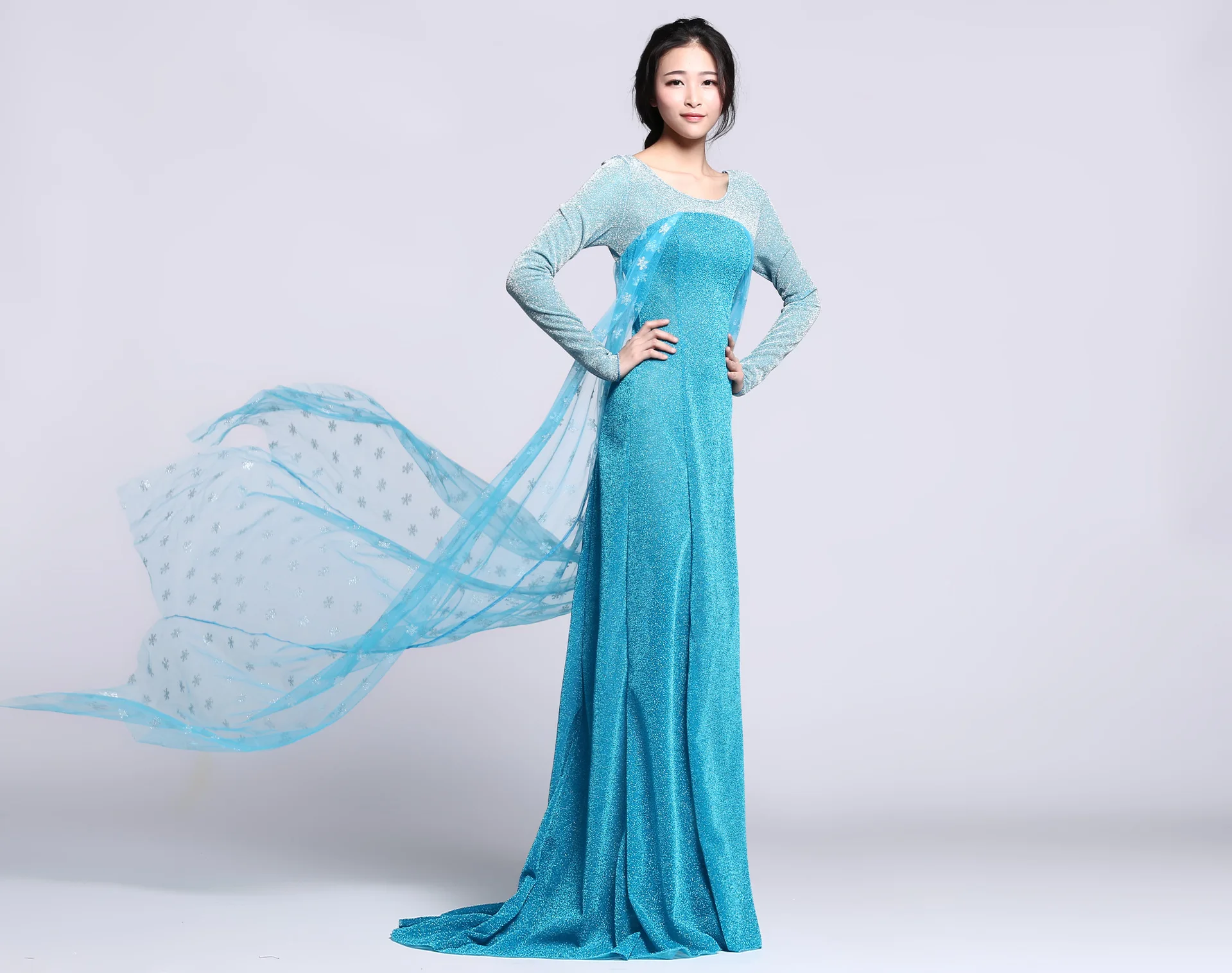 Elsa Princess Dress Halloween Adult Ice And Snow Festival Tailcoat Ball Gown Costume Polyester Fiber Pure E-commerce Sale view 2