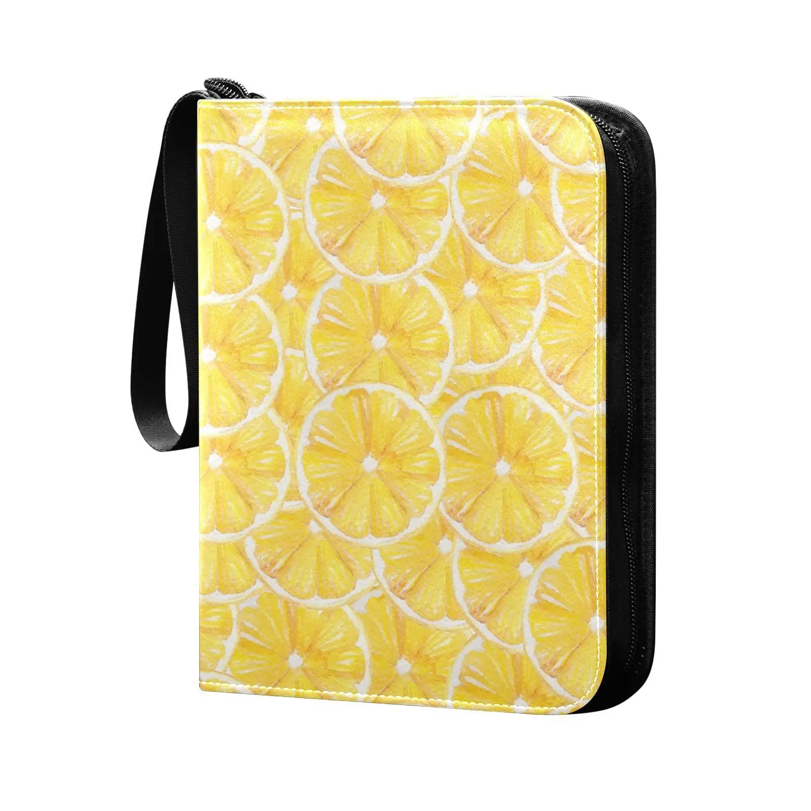 Amarelo limão dupla face bolso cartão Binder, álbum de bolso para cartões de jogo, coleção exclusiva cartão, armazenamento, 400, 4