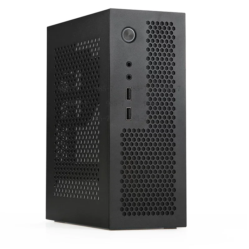 Black All Iron PC Chassis With DC Power Supply Adapter Mainboard Holder Fit Half Height Graphics Card