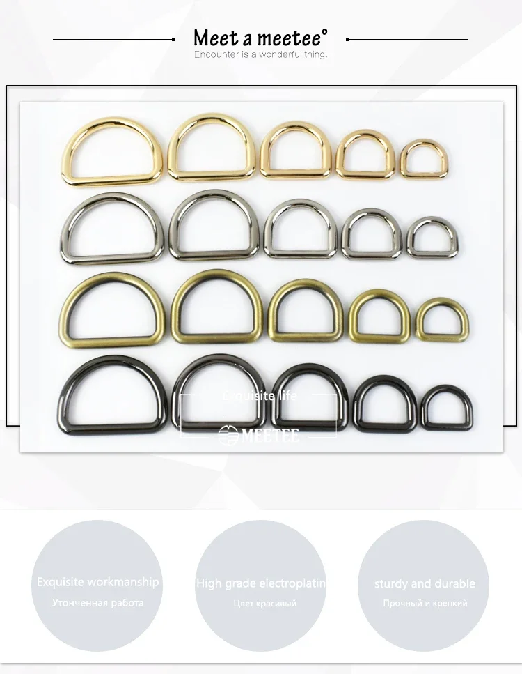 20 Stück 10/13/16/20/25/32/38 mm Metall-D-Ring-Schnallen für Taschen, Gurte, Gürtel, Hundehalsbänder, Gurtband, Schlaufen, DIY-Lederhandwerk – Detail 1