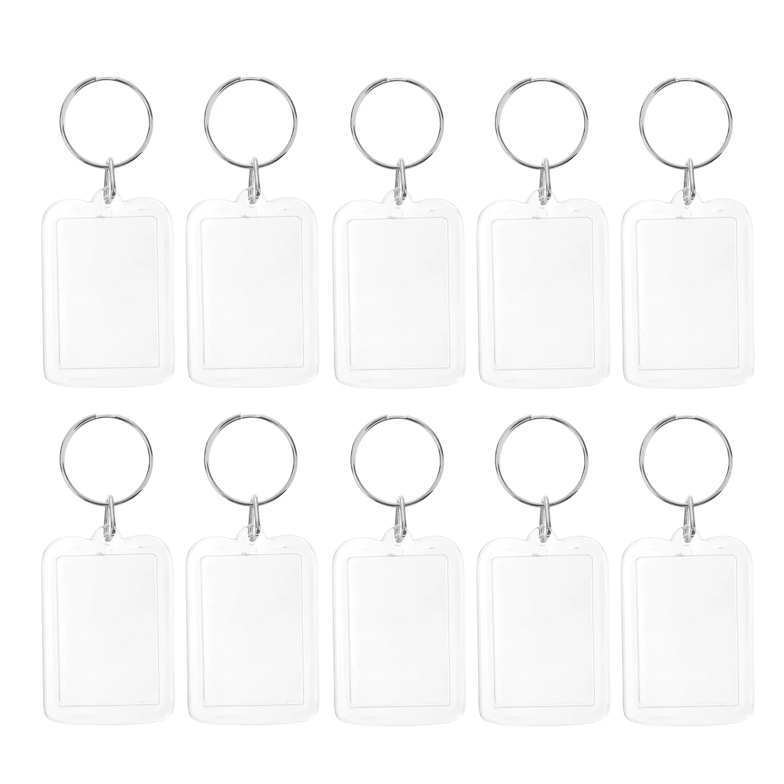 10 Pcs Mini Baby Black Picture Frame Personalised Keyring Photo Engravable Keychains