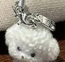 

1Pcs Flocked Resin Dog Puppy Keychain 3D Little Plush Animal Pendant Backpack Car Keyrings Charms Hangs