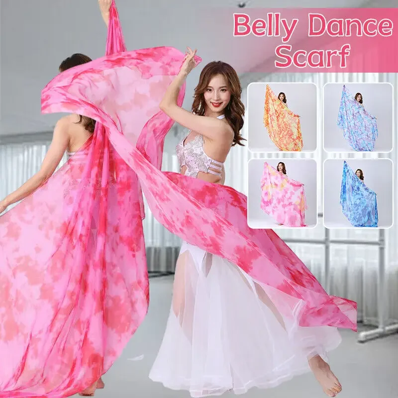 Bellydance Faux Silk Women Scarf Shawl Dance performance Stage Dyed Color Veil DIY Fabric Sewing Craft Clothing Supplies