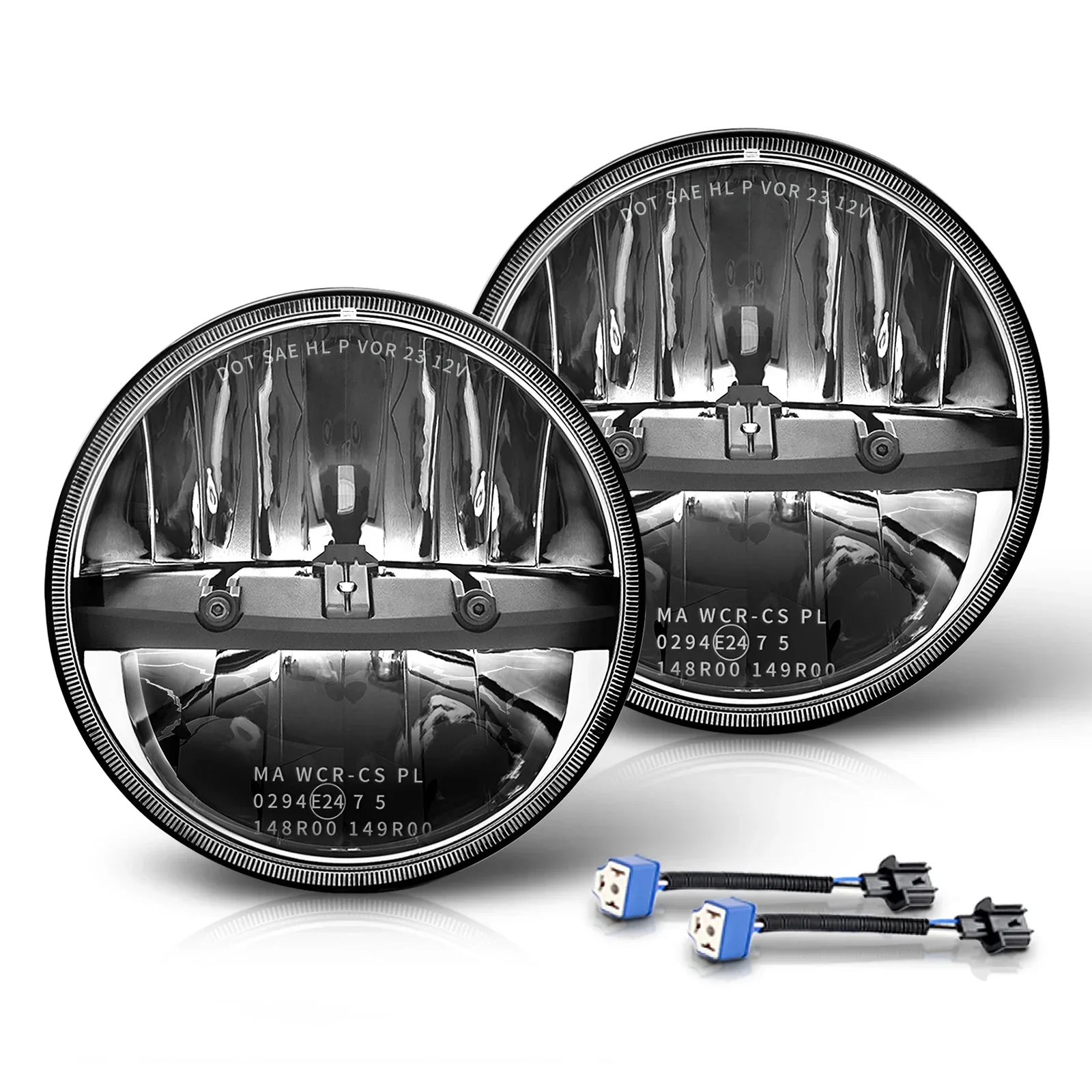 Braveway 7-Zoll-Scheinwerfer, DOT-zertifiziert, H6024 LED-Scheinwerfer, einstellbare Fern-/Abblendlichtmuster, Wrangler JK TJ, IP68, für den Offroad-Einsatz
