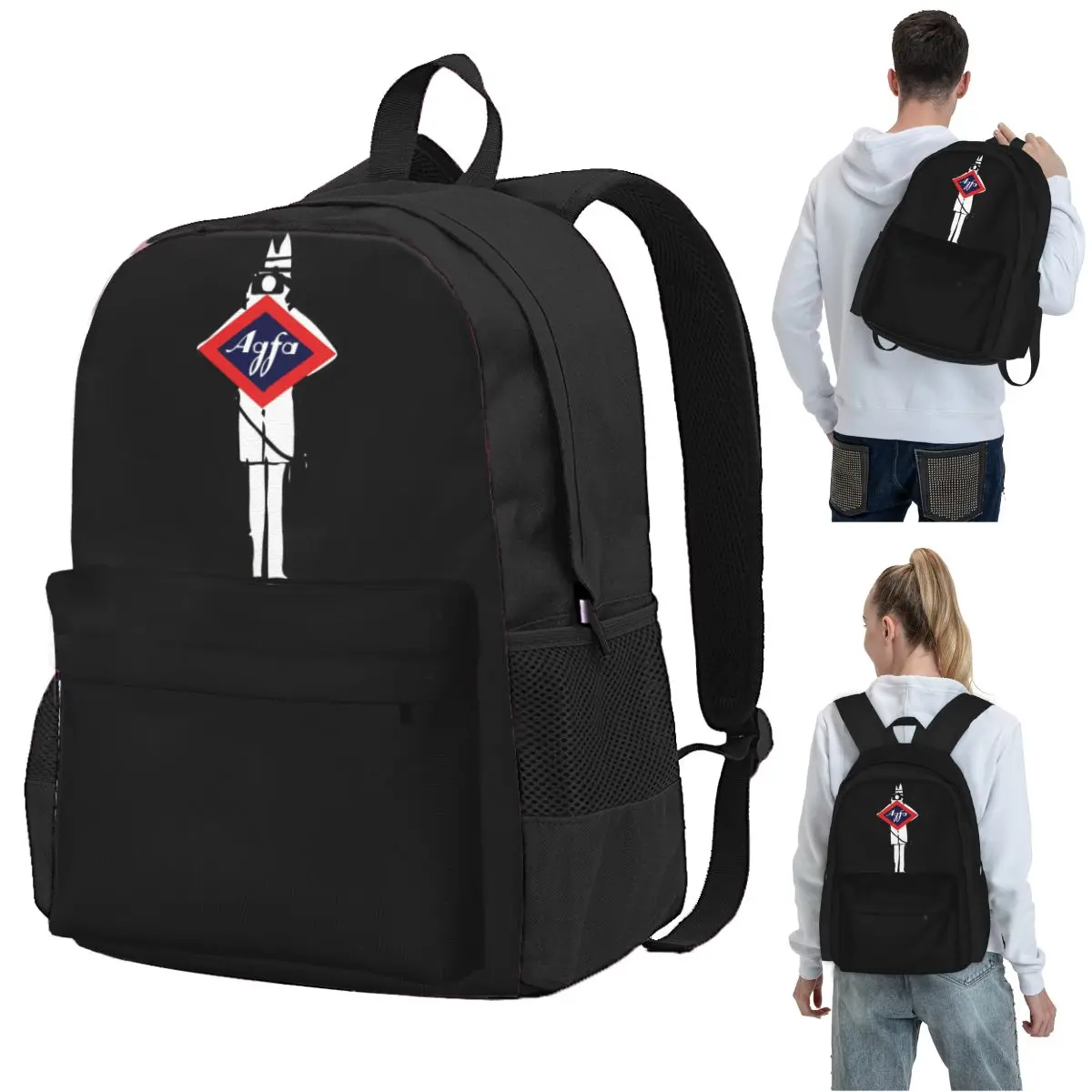 

Agfa Film Backpack Student BookBag Children School Bag Laptop Shoulder Bags for Men Women