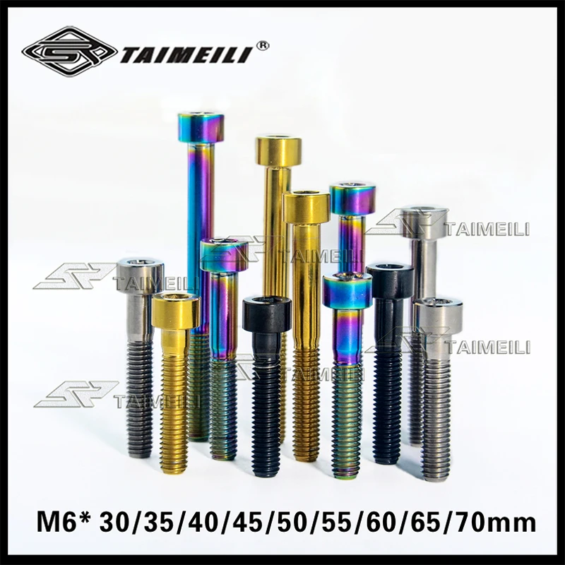 Titanium bolt cylindrical head M6*12/15/25/30/35/40/50/55/60/65/70mm replacement screws for bicycles and motorcycles