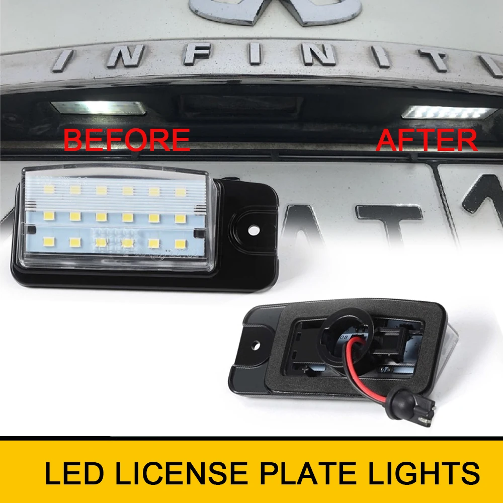 

6000K Free Error LED License Number Plate Lights For Infiniti Q45 QX50 EX25 EX35 EX37 QX70 FX35 FX37 FX50 Car Styling