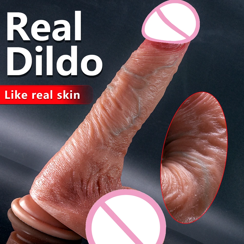 Super Long Soft Skin Feeling Dildo Realistic Penis Sexy  Female Masturbator Double-layer Silicone Suction Cup Dildos for Women