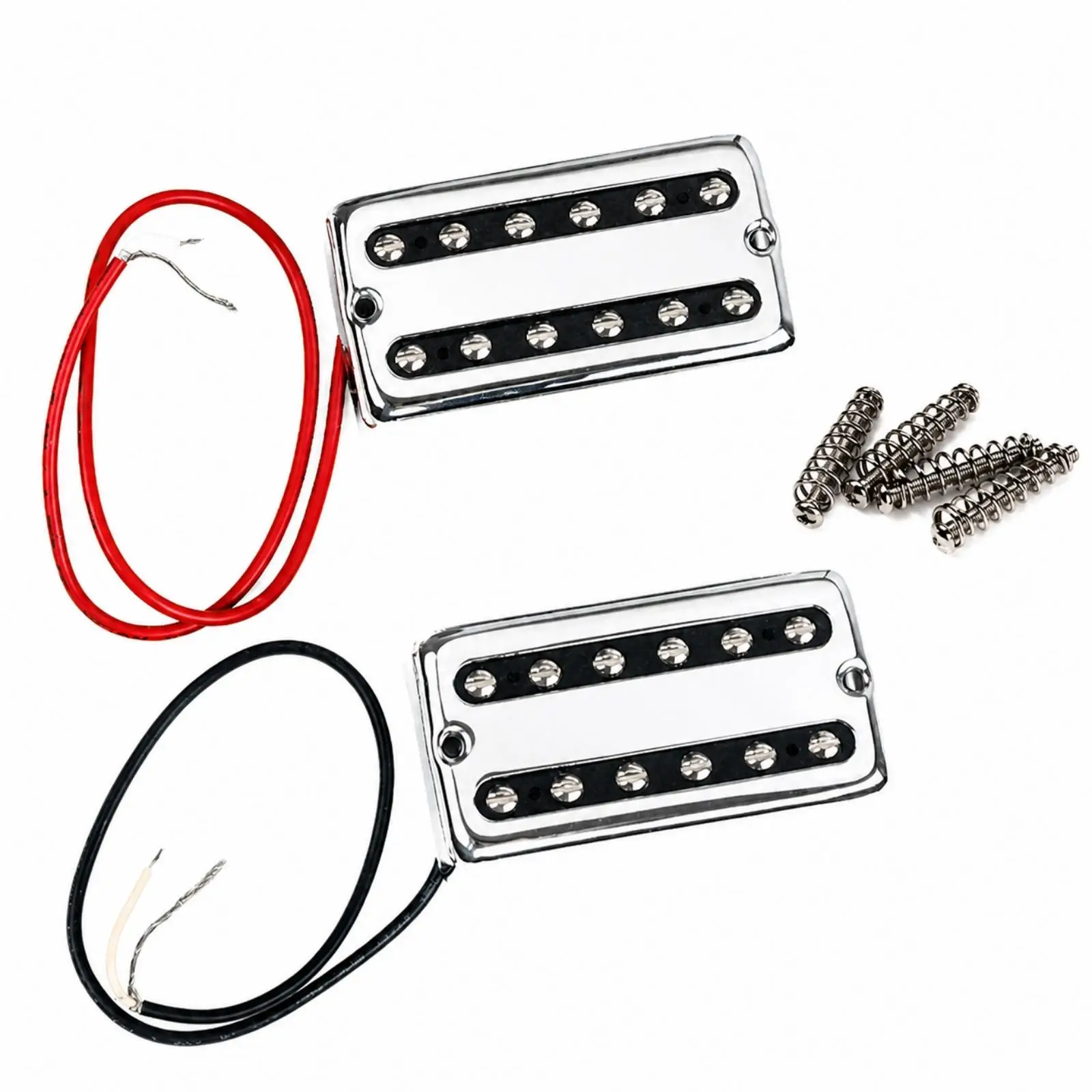 Chrome Dual Pickup Device Transducer for Acoustic Guitar Metal Body with Screws and Insulated Wires