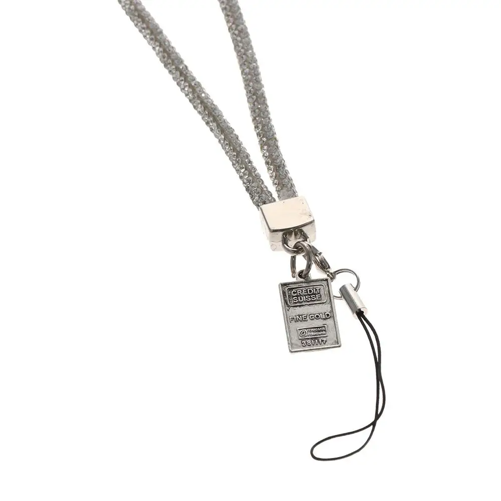 Full Diamond Rhinestone Phone Lanyard Wrist Chain Anti-lost Diamond Phone Lanyard Short Diamond Pendant Rhinestone Neck Strap