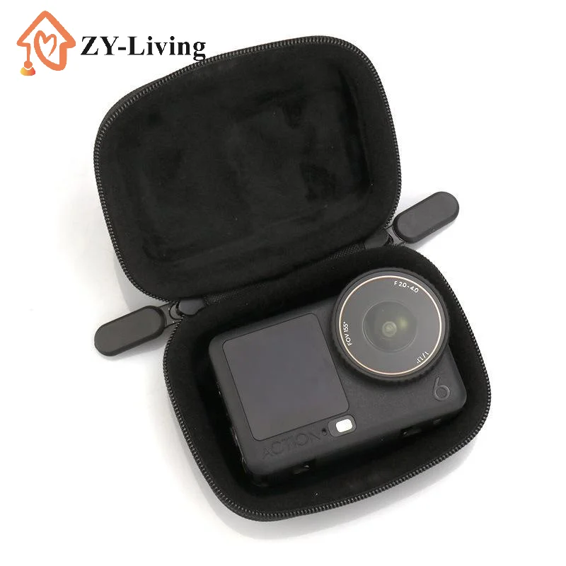 1Pcs EVA Carrying Case For Action Camera Portable Protective Storage Bag With Carabiner Shockproof Travel Pouch