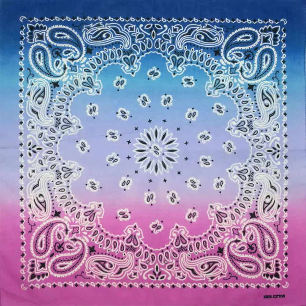 

6pcs Cotton Headscarf Color Gradient Soft Breathable Square Scarf For Hip Hop Dance Outdoor Unisex Wear Hiphop Square Scarf