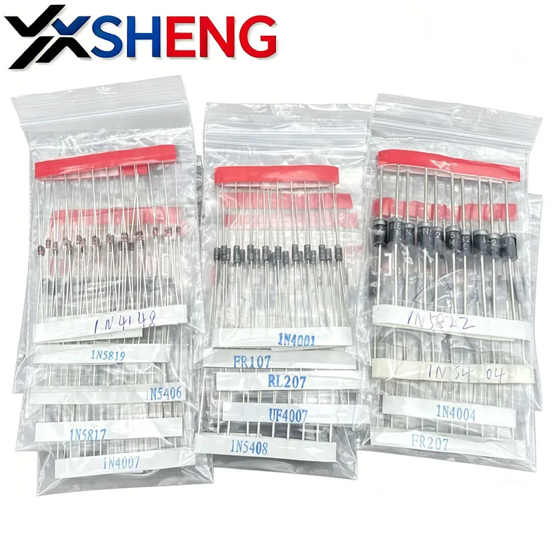 14Value 200PCS Switching Transistors Diodes Assortment KIT Fast Recovery,Rectifier Schottky Diode With Box