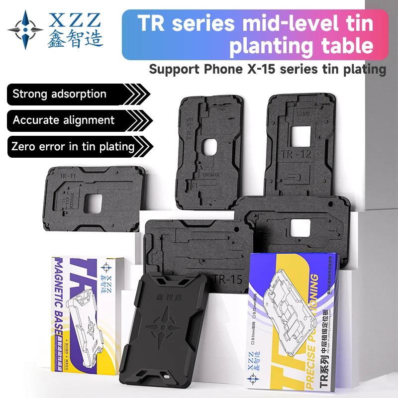 18in1 X-15PM Interposer Reballing Kit XinzhiZao XZZ TR Planting Tin Template Middle Frame For iPhone X XR XS 11 12 13 14 Pro Max