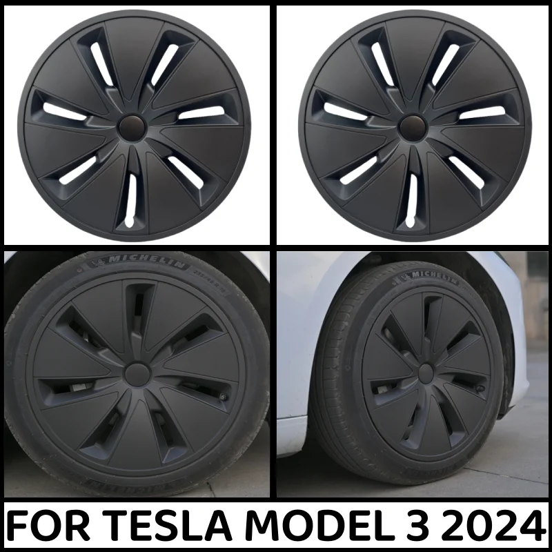 4PCS HubCap  18 Inch Performance Replacement Wheel Cap Automobile Full Rim Cover Accessories For New Tesla Model 3 Highland 2024