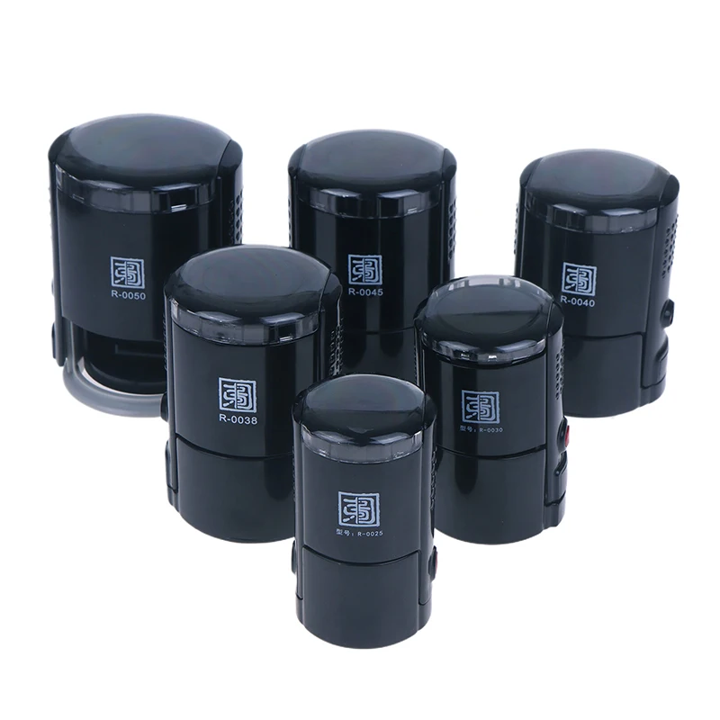 Customizable Self-Inking Stamps 25/30/40/50mm Round Large Size Self Inking Custom Text Stamp