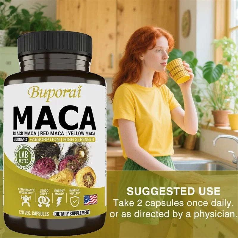 Maca Root Capsules - To Enhance Performance, Energy, Boost Endurance & Strength, Relieve Fatigue and Promote Muscle Growth