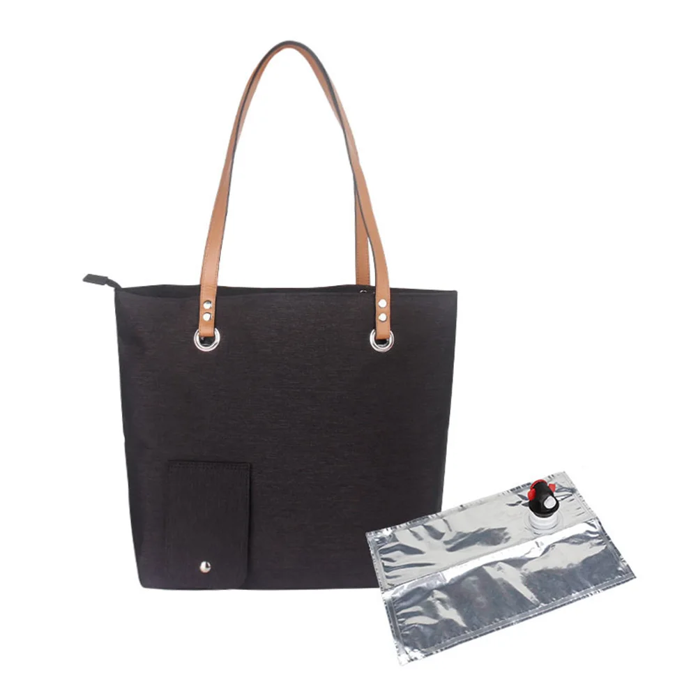 For Travels 33*32cm Wine Tote Bag Wine Dispenser Bag Splash-proof Polyester Lining Chic Appearance Easily Carry