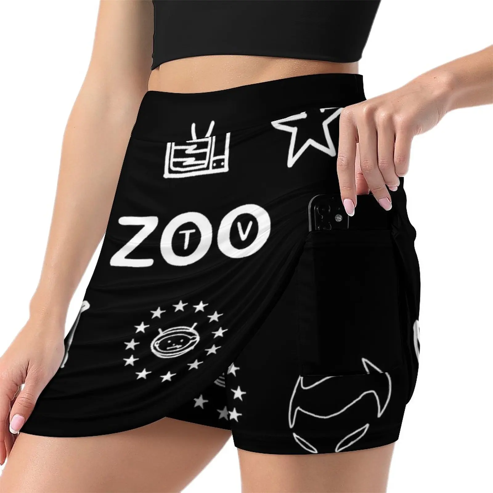 ZOO Symbols Light Proof Trouser Skirt mini skirt for women clothes for women Female dress Skirt satin