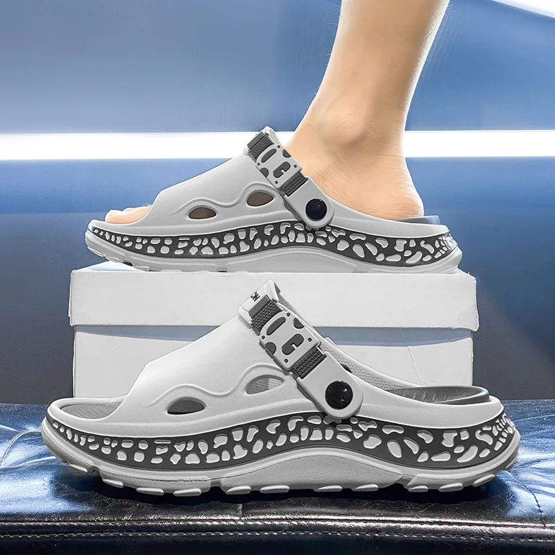 

Men's Summer Outdoor Anti-Slip Thick Bottom Wear-Resistant Flat Sandals Beach Two-Use Cool Slippers Casual Sporty EVA Shoes