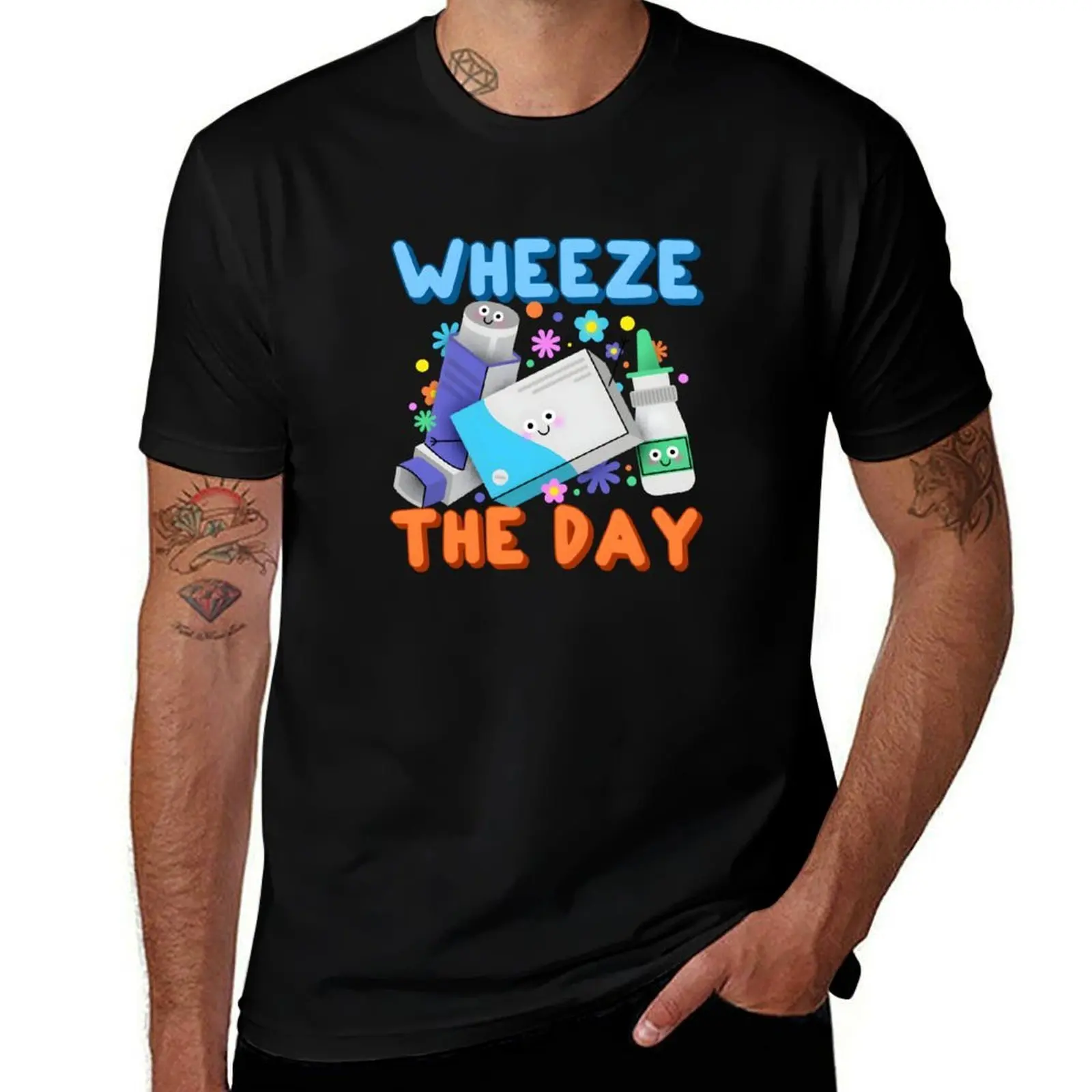 Wheeze the Day - Asthma & Allergy Awareness Fun Design T-Shirt t shirts for man pack white T-Shirt
