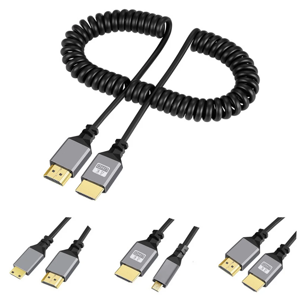 90 Degree Angle Elbow Micro USB Spring Spiral Coiled Retractable Data Charger Charging Cable For Andriod Phones