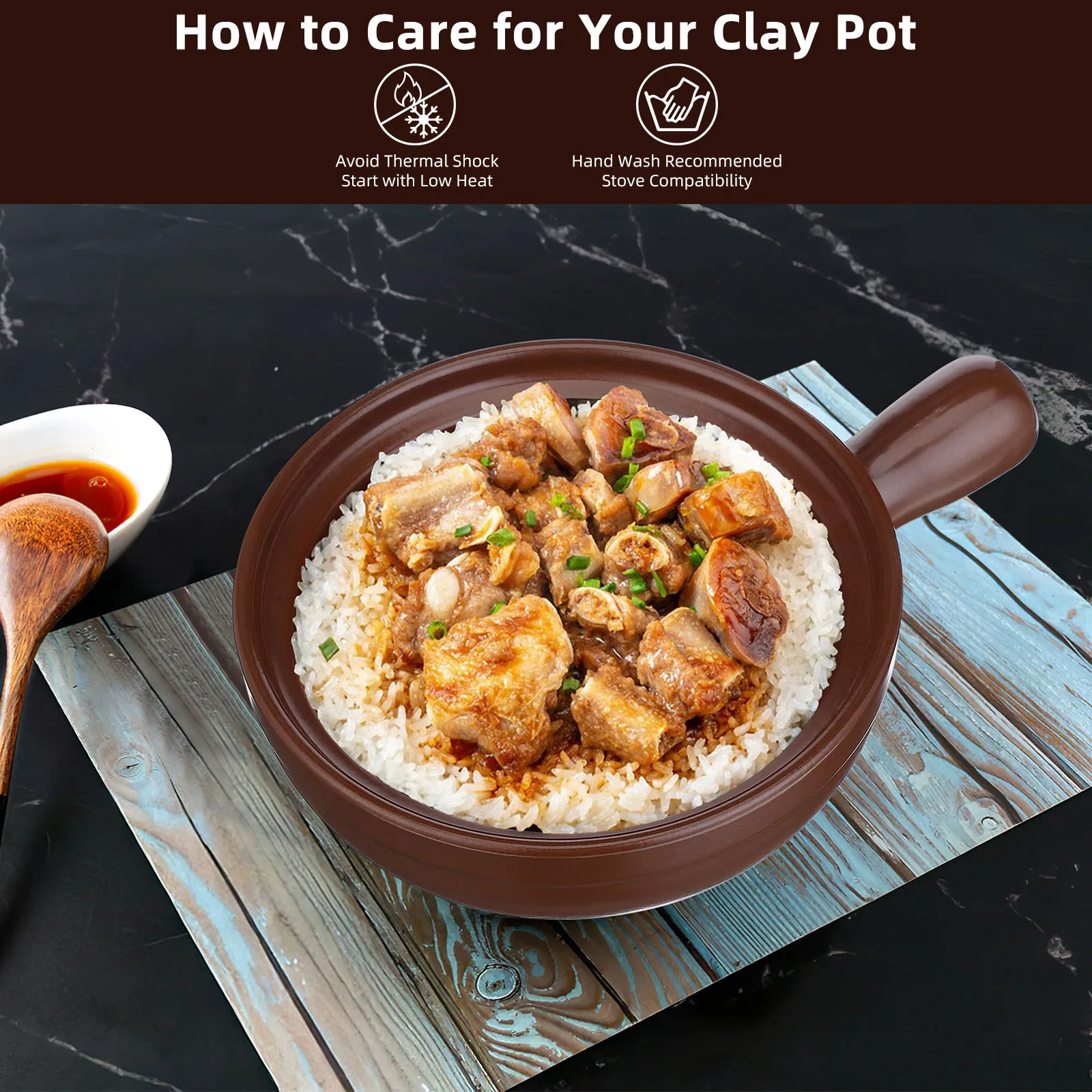 

High Temperature Porcelain Casserole Practical Household Kitchenware Earthenware Cooking Pot for Soup Rice and Hot Pot