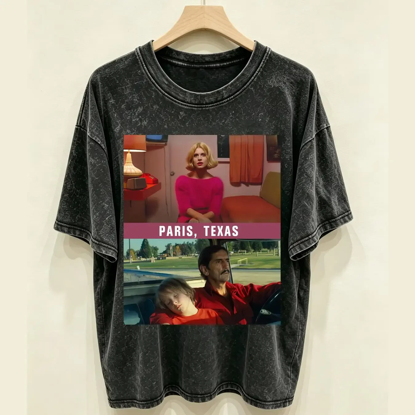 washed T Shirt Paris Texas Movie for Wim Wenders Fans Vintage Classic Art House Film Retro 80s Road 3 long or short sleeves