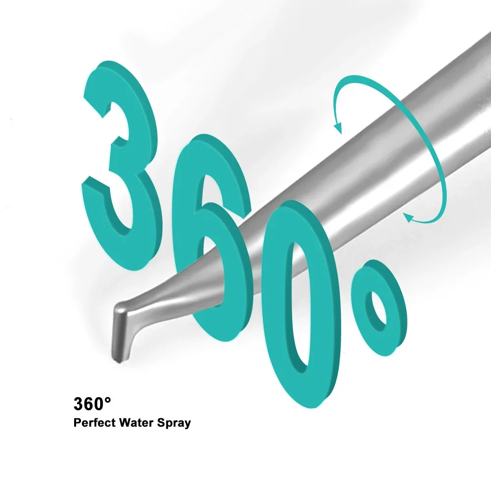 2/4Holes Dental Air Polishing Snap-in Interface Prevent Backflow and Blockage Rotation Sandblaster for Teeth Whitening Oral Care