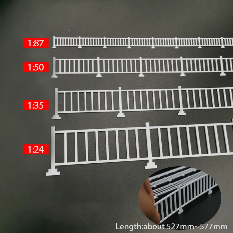 Ho Scale 1:87 1:50 1:35 1:24 Railing Model Isolation Guardrail Protective Fence Architecture Building Materials for Diorama 1pc