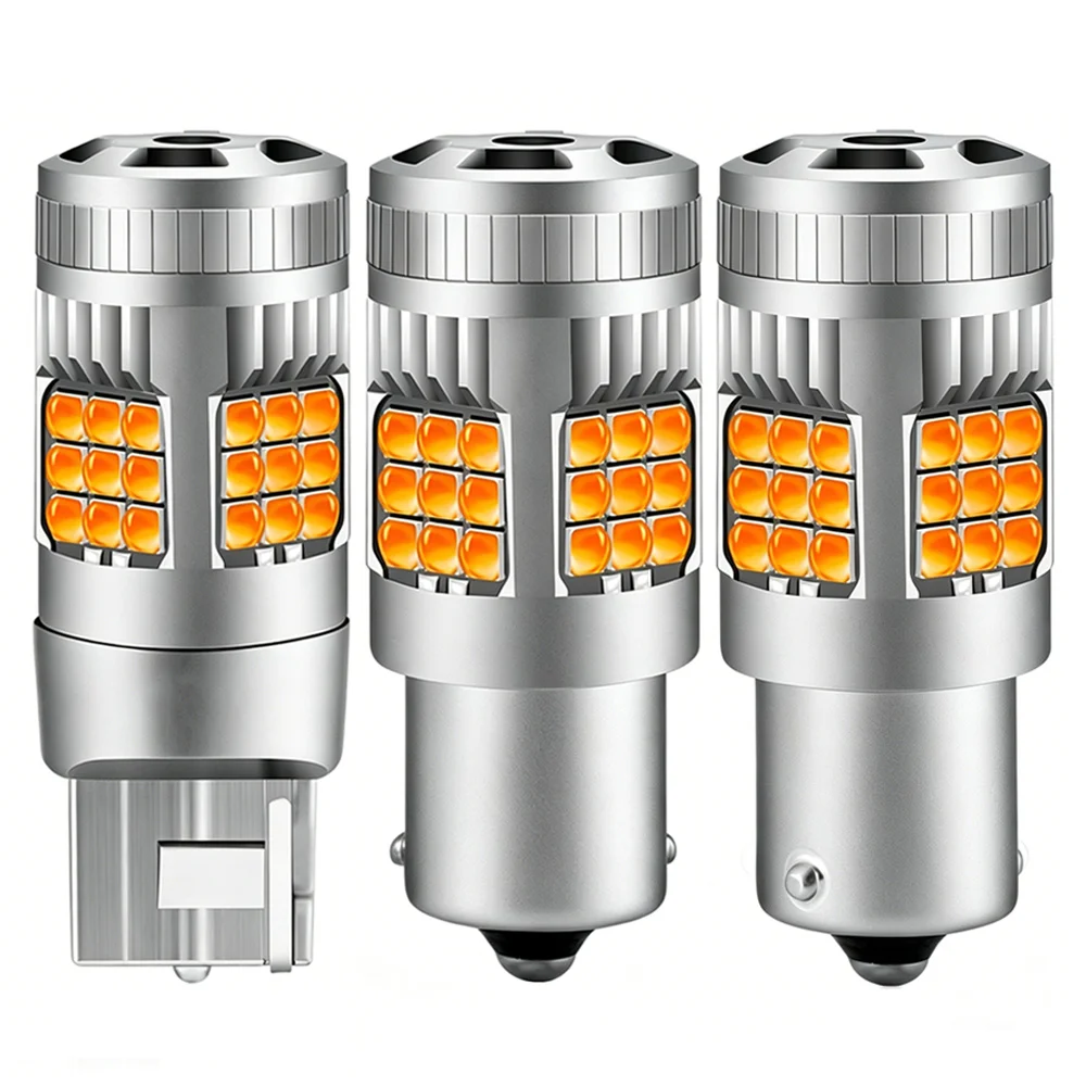 P21W T20 PY21W LED Turn Signal Light Orange 7440 W21W 1156 BA15S BAU15S LED Canbus Amber , Car Indicator Lights Lamp Yellow 2PCS