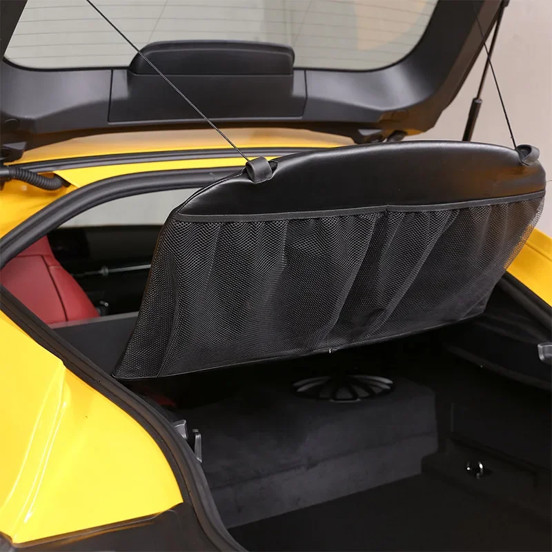 For Toyota GR Supra MK5 A90 2019-2024 Leather Black Car Trunk Partition Storage Bag Item Storage Bag Car Accessories