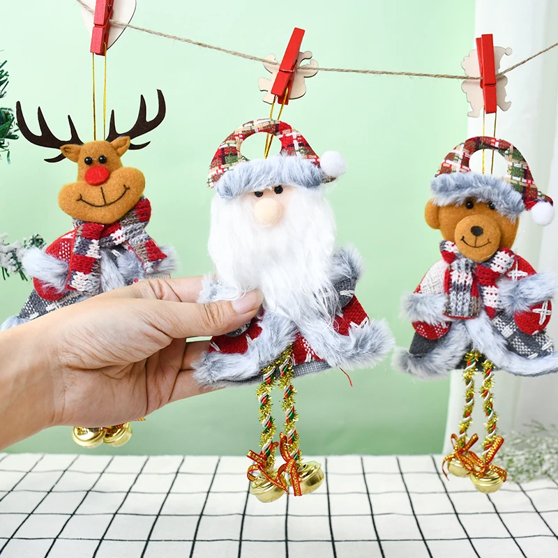 

Merry Christmas For Home Pendants Santa Cluas Snowman Elk Christmas Tree Hanging Doll Ornaments New Year Navidad Party Supplies