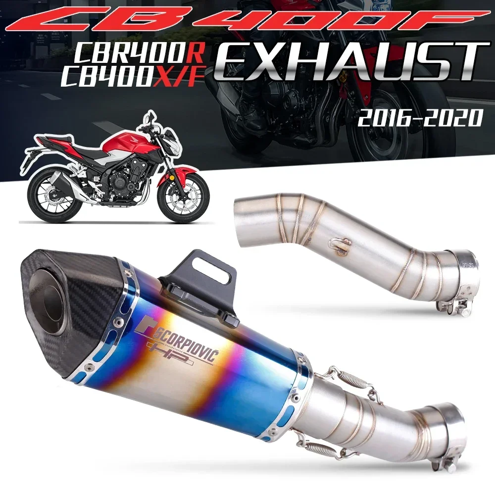 Motorcycle Exhaust Contact Middle Mid Pipe Connector For HONDA 2016 2017 2018 2020 CB400F CB400X CBR400R Exhaust Systems