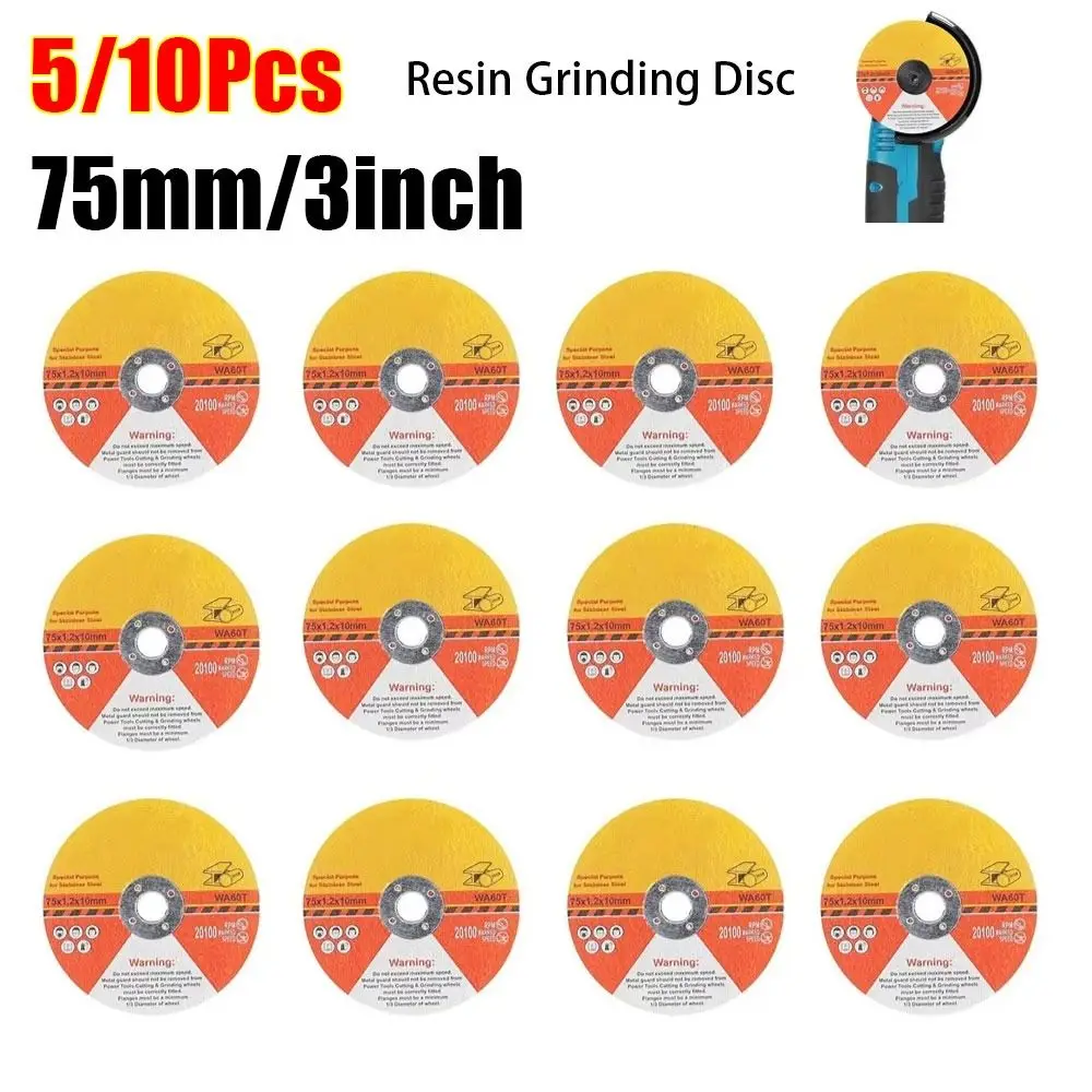 

5/10Pcs Metal Glass Wood Resin Grinding Disc Tile Marble Cutting Hand Tool Accessory Grinding Wheel 75mm 3inch Mini