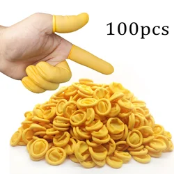 100Pcs Latex Finger Coats Industrial Rubber Finger Sleeve Gloves Disposable, to Protect Fingers from Injured, for Most Fingers