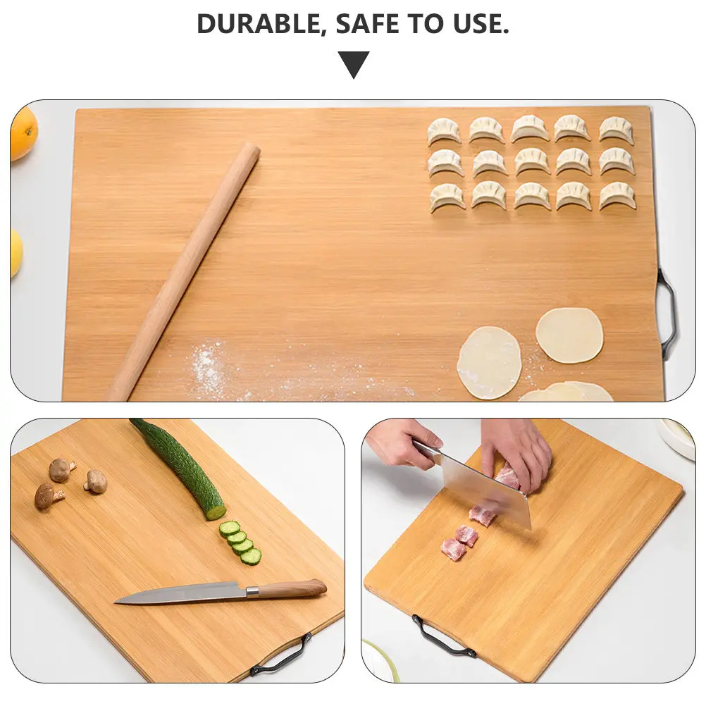 

Бамбуковая разделочная доска (1 шт.), антипригарная, для нарезки овощей, измельчения костей, раскатки теста, кухонный инструмент