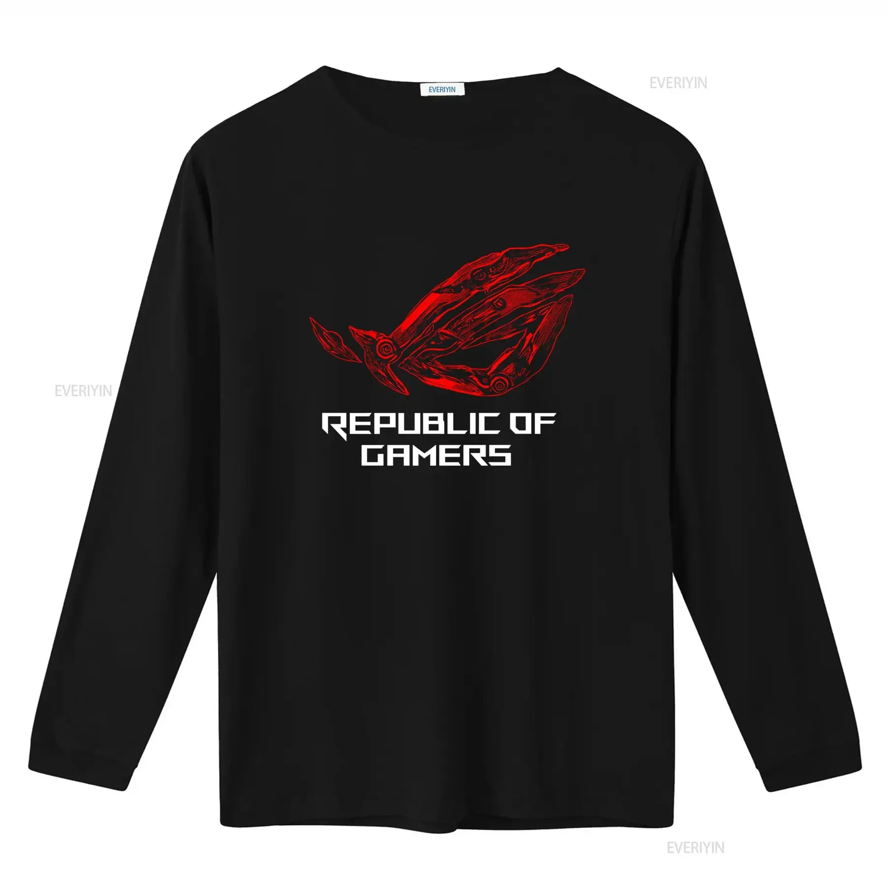 Asus ROG Republic Of Gamers Gaming Computer Men's Black T Shirt Size S to 3XL vintage Washed designer clothes Versatile homme